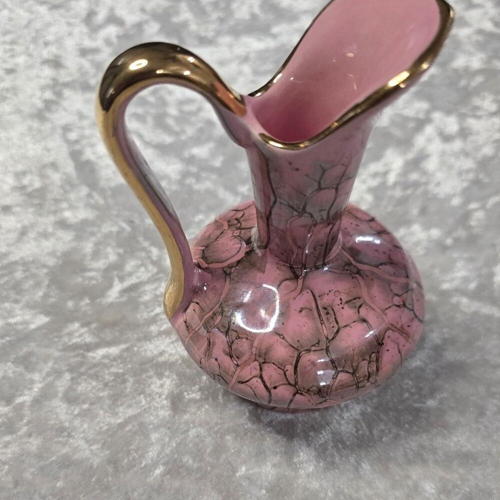 Mini Pink and Gold Pitcher Made in Holland